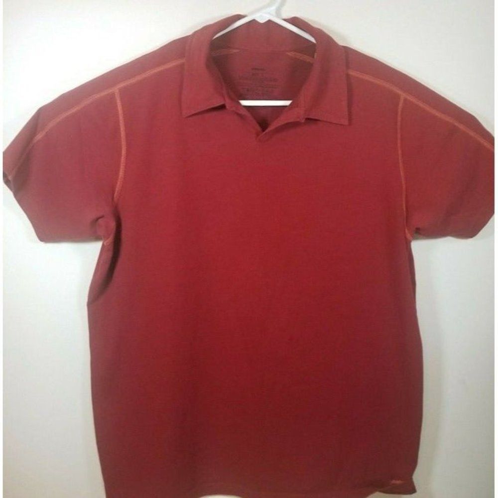 Patagonia Mens Large RedSolid Organic Cotton Poly Large Polo